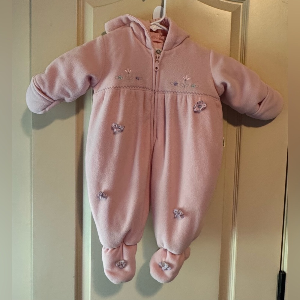 OshKosh B'gosh Pink Embroidered Footie girl